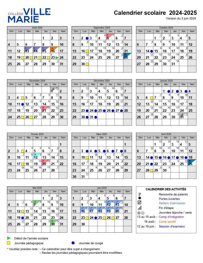 Calendrier 2024 scolaire 2025 haïti 3